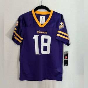 NFL Vikings Youth Jersey in Purple and Gold with White Numbers